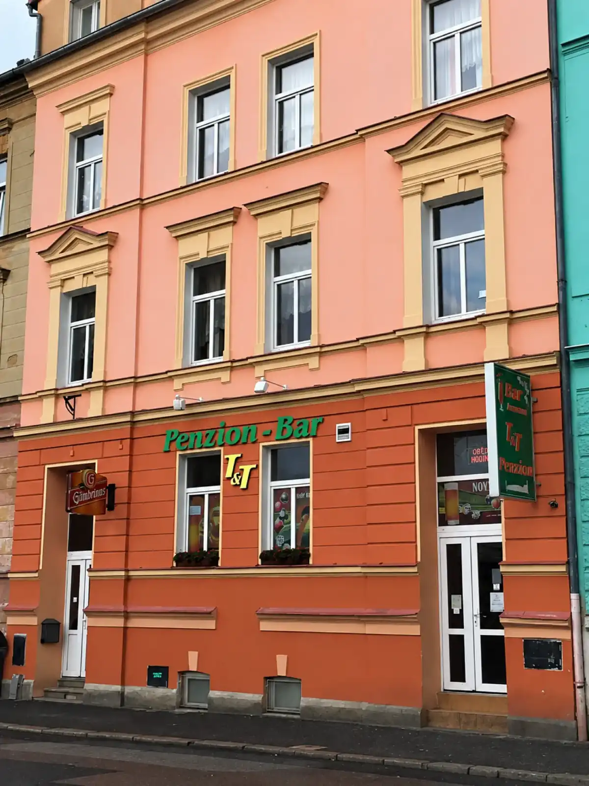 Exterior of Penzion T&T on Karlova Street
